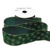 Fita Aramada Natal Progresso FCG019 Flocos de Neve Verde 63mm 10mts 