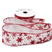 Fita Aramada Natal Progresso TCF018 Estrelas Vermelha 63mm 10mts 