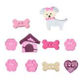 Kit Botão Patchwork Veceli B-068 Pet Rosa