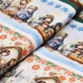 Tecido Patchwork Digital Fabricart Natal DN315 Barrado Natividade 0,58x1,50mts