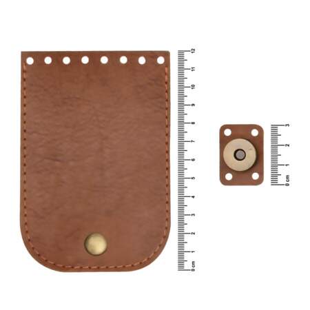 Aba para Bolsa em Couro com Botão Imantado P 149 8x12cm