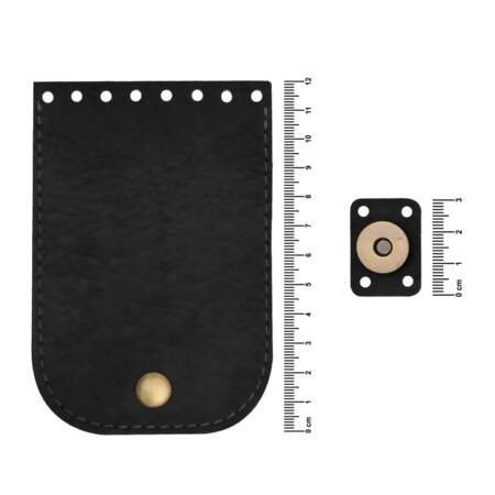 Aba para Bolsa em Couro com Botão Imantado P 149 8x12cm