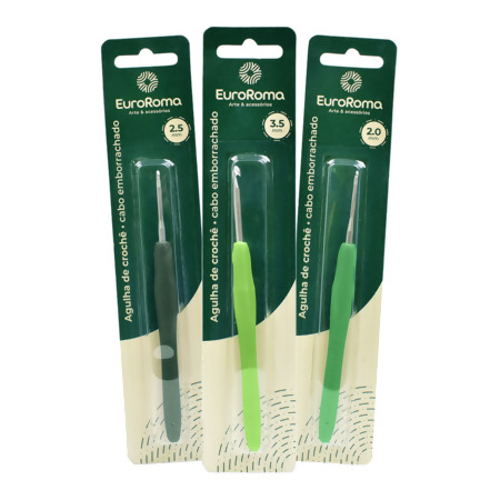 Agulha de Crochê Cabo Emborrachado EuroRoma