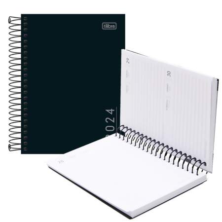 Agenda 2024 Espiral Tilibra Pepper Preta M4 