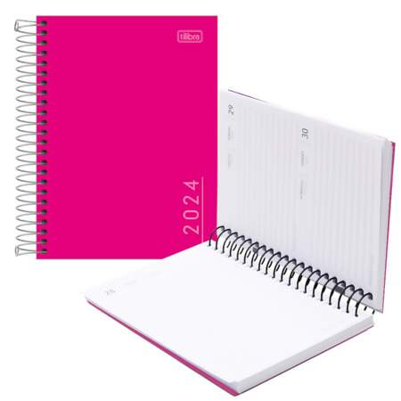Agenda 2024 Espiral Tilibra Pepper Rosa M4