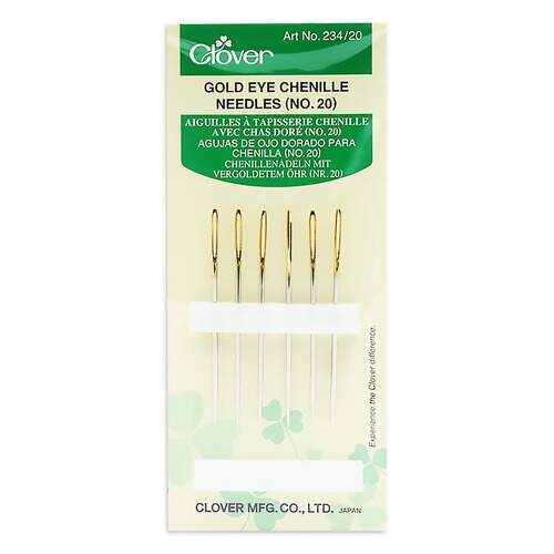 Agulha Para Bordar Chenille Olho de Ouro Clover Nº20 234-20 6und