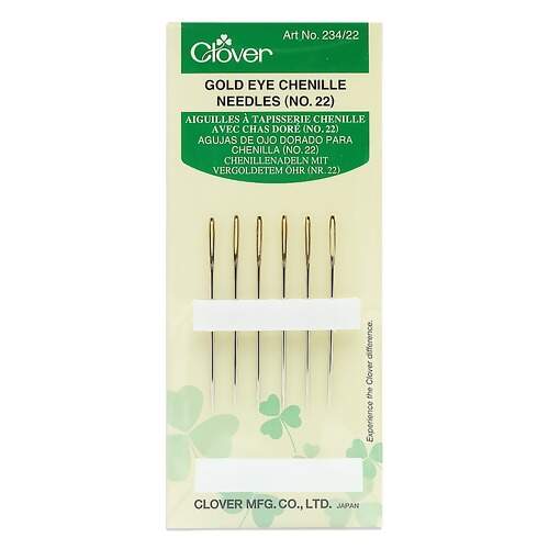 Agulha Para Bordar Chenille Olho de Ouro Clover Nº22 234-22 6und