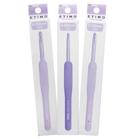 Agulha de Crochê Etimo Murasaki Tulip Cabo Emborrachado TEM