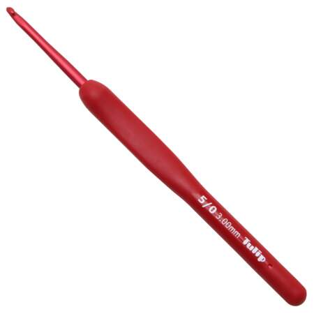Agulha de Crochê Tulip Etimo com Cabo Emborrachado Red TLP-TED