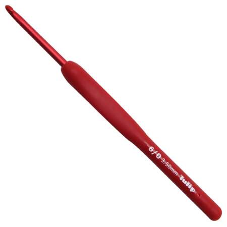 Agulha de Crochê Tulip Etimo com Cabo Emborrachado Red TLP-TED