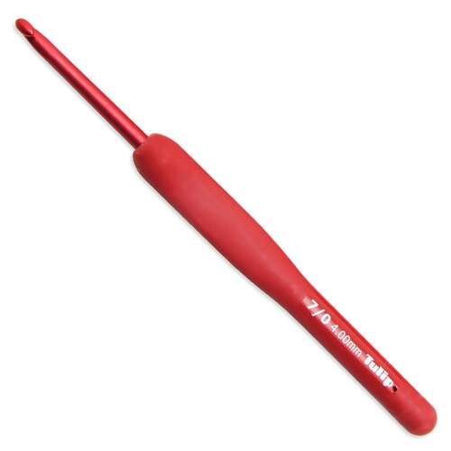 Agulha de Crochê Tulip Etimo com Cabo Emborrachado Red TLP-TED
