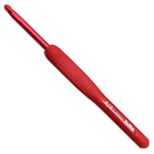 Agulha de Crochê Tulip Etimo com Cabo Emborrachado Red TLP-TED
