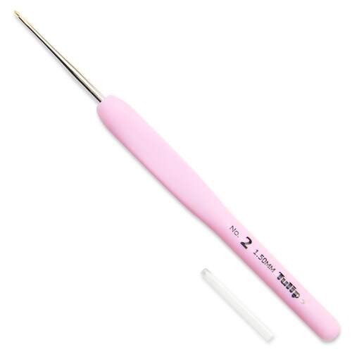 Agulha de Crochê Tulip Etimo com Cabo Emborrachado Rose Lace TLP-TEL