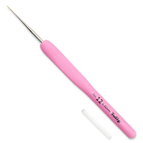 Agulha de Crochê Tulip Etimo com Cabo Emborrachado Rose Lace TLP-TEL