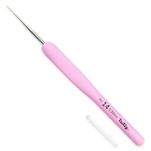 Agulha de Crochê Tulip Etimo com Cabo Emborrachado Rose Lace TLP-TEL
