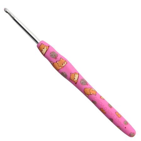 Agulha de Crochê Soft Circulo Bichinhos Cabo Emborrachado
