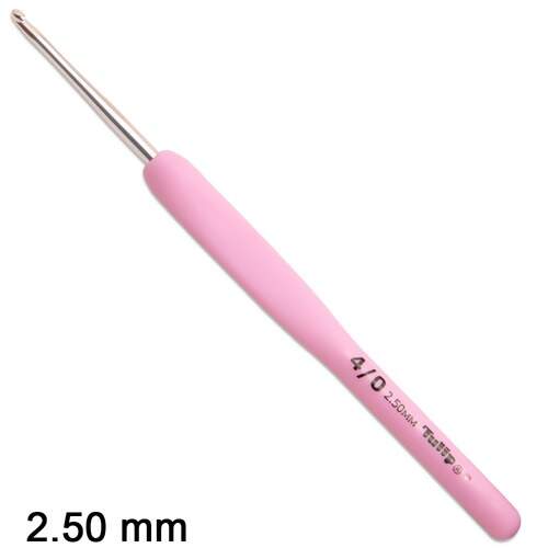 Agulha de Crochê Tulip Etimo com Cabo Emborrachado Rose TLP-TER