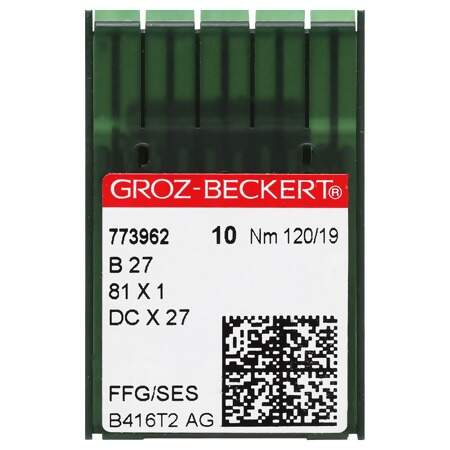 Agulha de Maquina Groz Beckert para Costura B27 Overlok nº19 com 10 Und