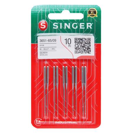 Agulha de Maquina Singer para costura 3651 nº09 Galoneira com 10 Und