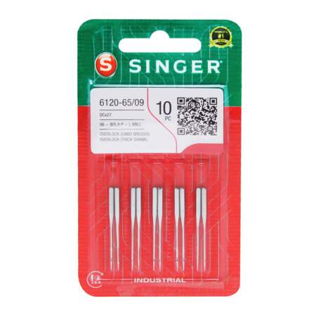 Agulha de Maquina Singer para Costura 6120 nº09 Overlok com 10 Und