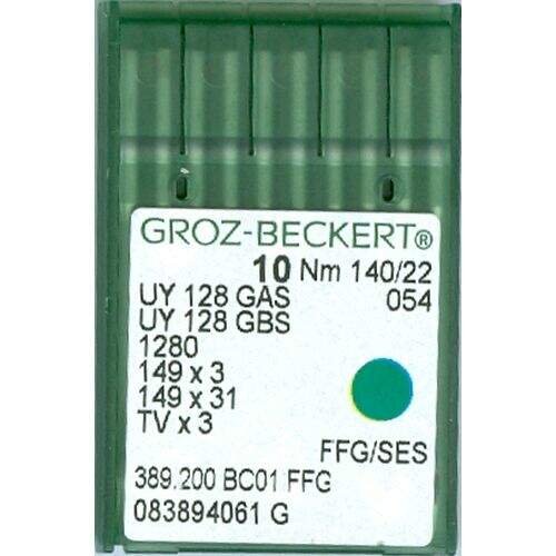 Agulha de Maquina Groz Beckert para Costura UY128 nº22 Pesponto env c/10und