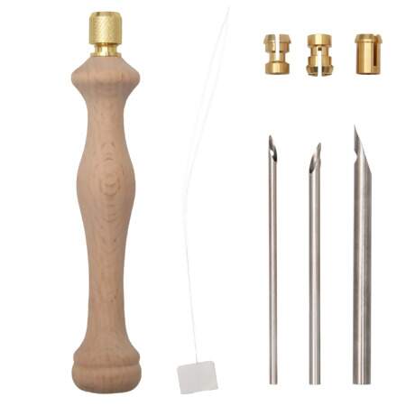 Agulha Para Ponto Russo Cabo de Madeira com 3 Pontas