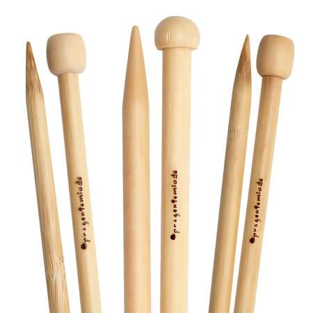 Agulha Para Tricô de Bambu Pragentemiuda 38cm