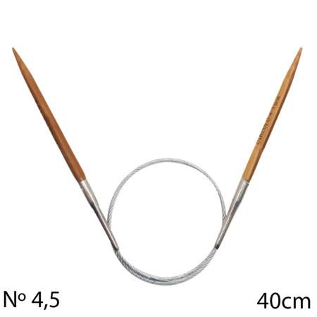 Agulha Circular de Tricô Bambu Circulo 40cm