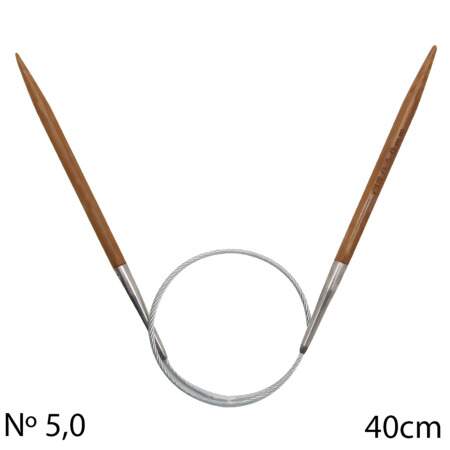 Agulha Circular de Tricô Bambu Circulo 40cm