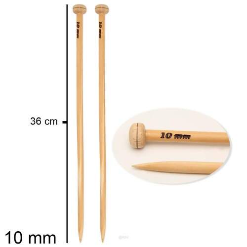 Agulha Para Tricô Gigante de Madeira 36cm FL