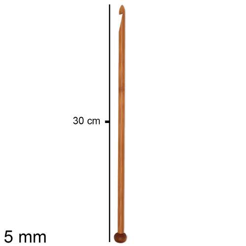 Agulha de Crochê Tunisiano Bambu Eco Circulo 30cm