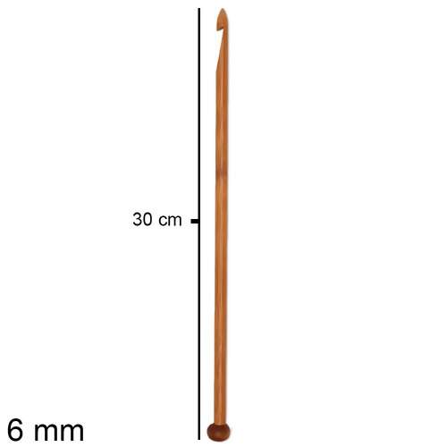 Agulha de Crochê Tunisiano Bambu Eco Circulo 30cm