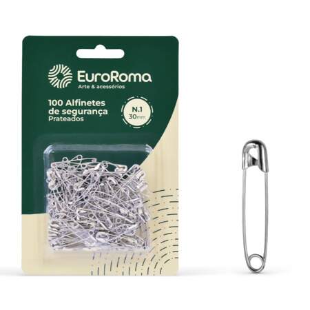 Alfinete de Segurança Prateado EuroRoma