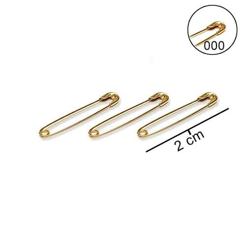 Alfinete de Segurança Dourado N.000 (AS) com 100 Und