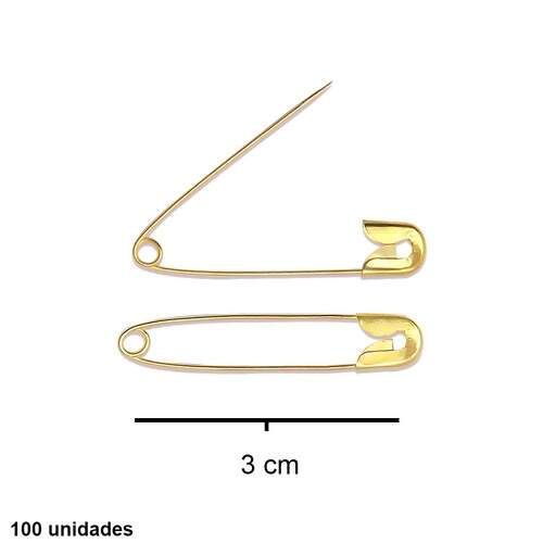 Alfinete de Segurança Dourado N.01 (AS) com 100 Und
