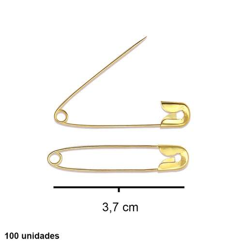 Alfinete de Segurança Dourado N.02 (AS) com 100 Und