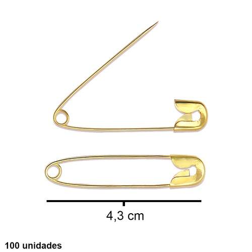 Alfinete de Segurança Dourado N.03 (AS) com 100 Und