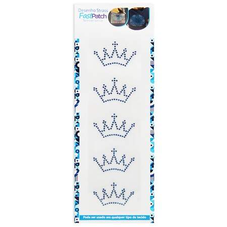 Aplicação de Strass Termodinâmico F. Patch DS25881 Coroa Rei 5,5x3,5cm FL