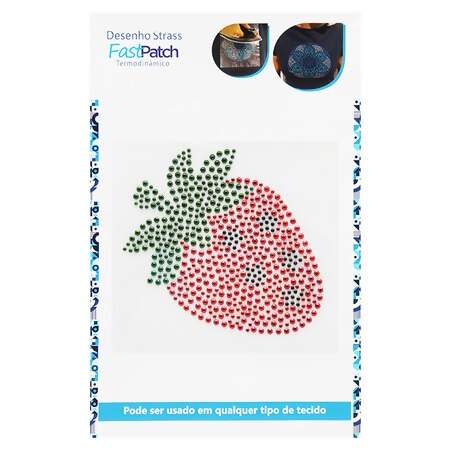 Aplicação de Strass Termodinâmico F. Patch DS25887 Morango 8x11cm