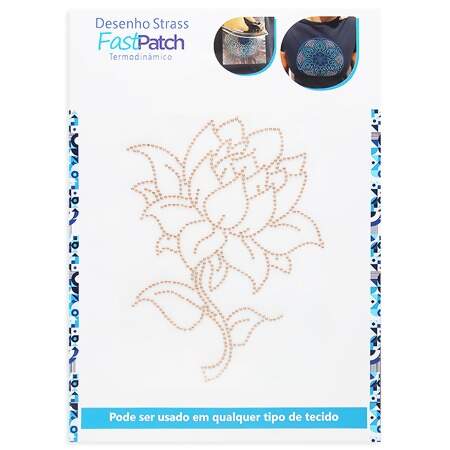 Aplicação de Strass Termodinâmico F. Patch DS25897 Flor Adalia 19x25cm