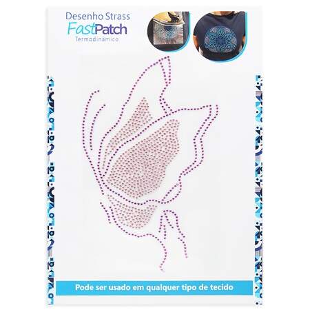 Aplicação de Strass Termodinâmico F. Patch DS25908 Borboleta 17x27cm