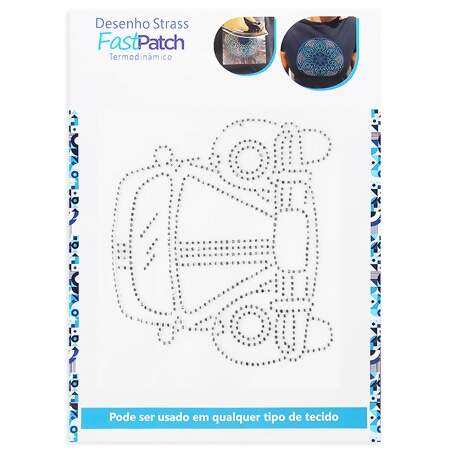 Aplicação de Strass Termodinâmico F. Patch DS25913 Fusca 18x15,5cm FL