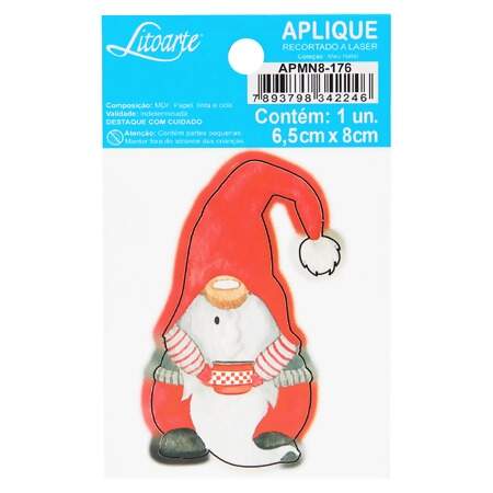 Aplique em Papel e MDF APMN8 Litoarte Natal