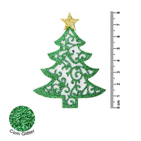 Aplique de EVA com Glitter Árvore Natal 114057 05 Und