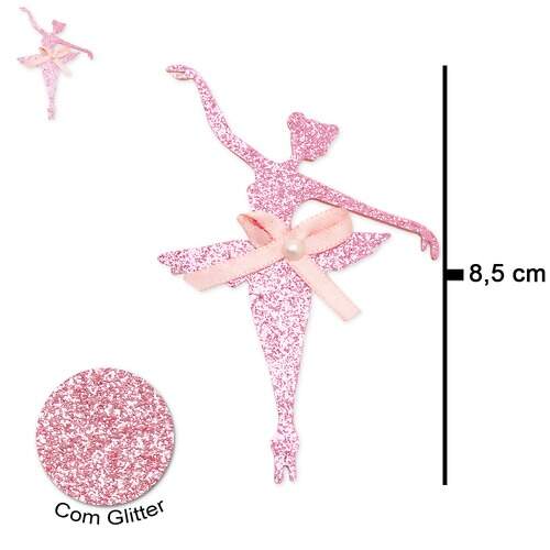 Aplique de EVA com Glitter Bailarina 135209 com 10Und