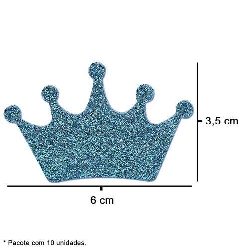 Aplique de EVA com Glitter Coroa-1 Pacote c/10 Unidades FL