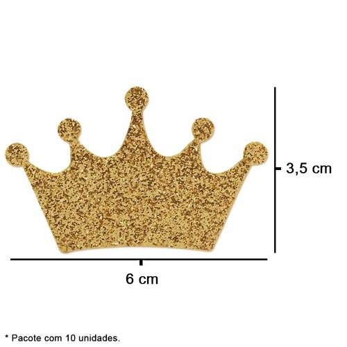 Aplique de EVA com Glitter Coroa-1 Pacote c/10 Unidades FL