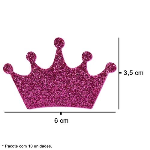 Aplique de EVA com Glitter Coroa-1 Pacote c/10 Unidades FL