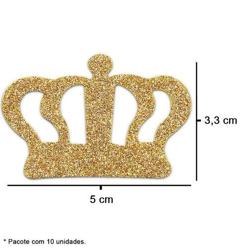 Aplique de EVA com Glitter Coroa-2 Pacote c/10 Unidades FL