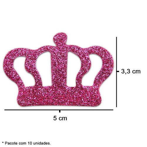 Aplique de EVA com Glitter Coroa-2 Pacote c/10 Unidades FL